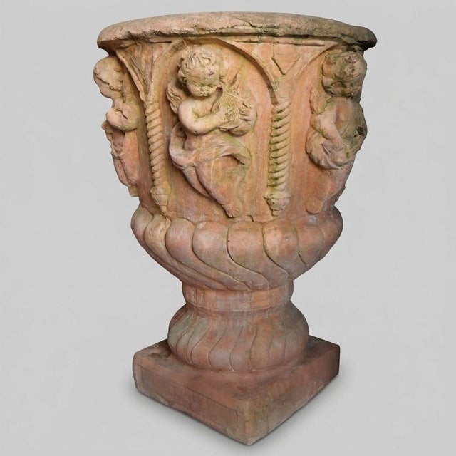 Large Garden Basin with Musical Putti Italian Renaissance Inspiration, 1950s For Sale - Image 9 of 15