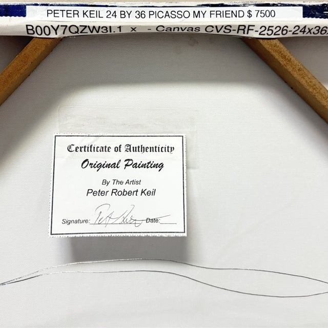 Peter Keil Contemporary “My Friend” Peter Keil Original Mixed Media Portrait Painting 24" X 36" For Sale - Image 4 of 7