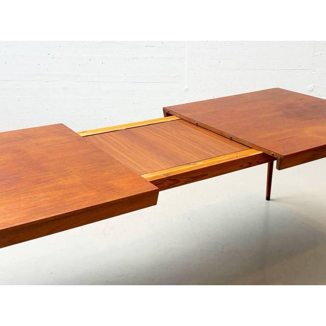 Brown Danish Teak Dining Table by Erik Riisager Hansen for Haslev Møbelsnedkeri, 1960s For Sale - Image 8 of 16
