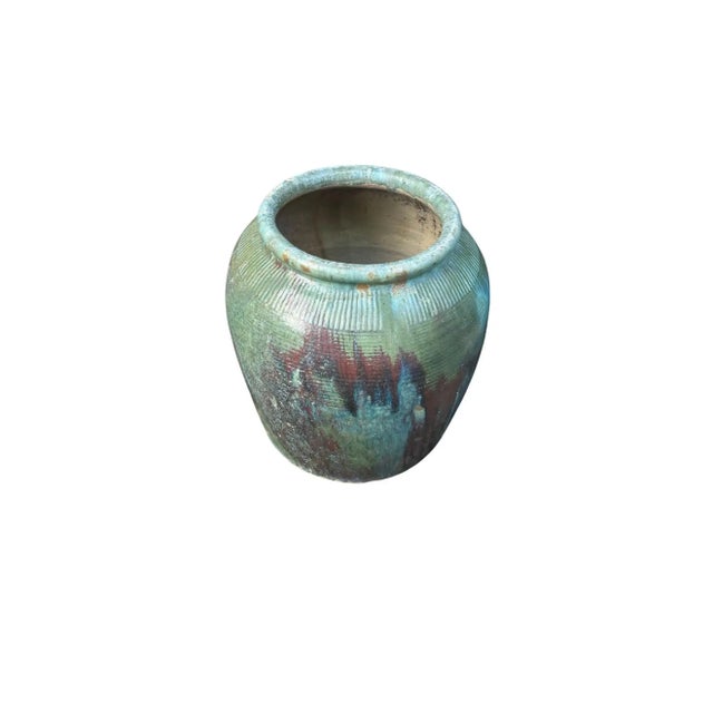 Vintage Chinese Green Glazed Ceramic Soy Sauce Jar For Sale - Image 6 of 11