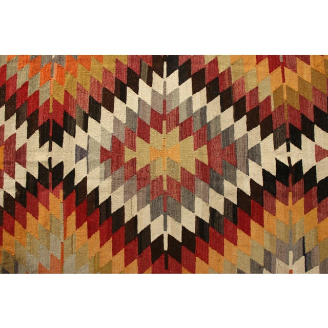 Mid-Century Modern 1950s Vintage Midcentury Kilim Rug Multi-Color All-Over Pattern by Rug & Kilim For Sale - Image 3 of 6