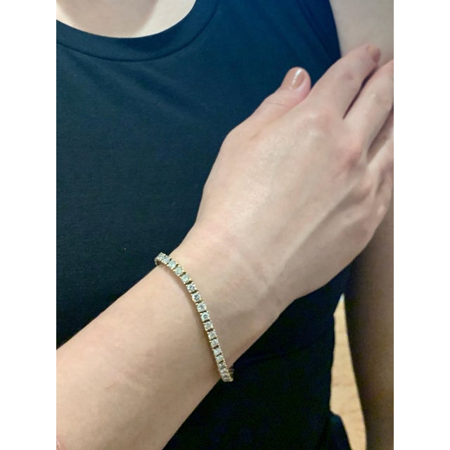 42 Round Diamond 25 Pointer Each Line Tennis Bracelet 14 Karat Gold 10 Carat For Sale - Image 9 of 18
