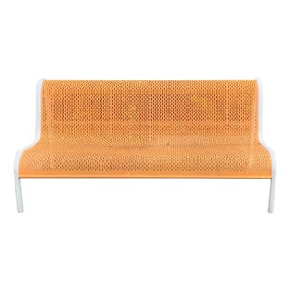 Miami Modern Wrought Iron Sculptural Long Bench For Sale