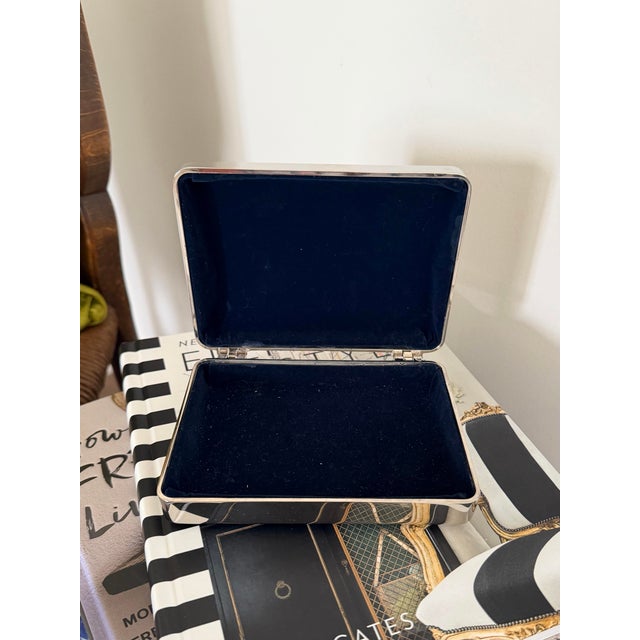 Late 20th Century Silverplate Rectangular Box With Monogram For Sale - Image 4 of 5