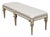 Italian Midcentury Painted Bench with Silver Foliage Carved Legs and Upholstery For Sale