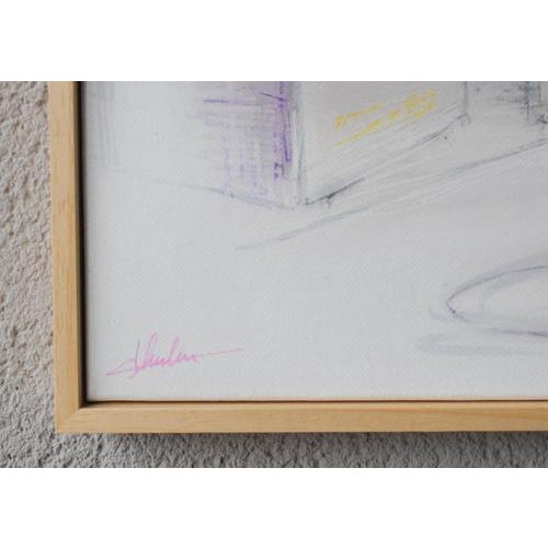 María Magán Lampón, Architectural Composition with Color Blocks and Infinity Bridge Motif, 2026, Acrylic on Canvas For Sale - Image 9 of 12