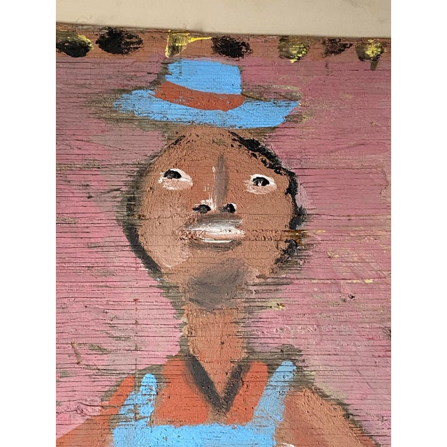1980s Folk Art Self-Portrait Mixed-Media Painting by Jimmy Lee Sudduth, Framed For Sale - Image 6 of 13