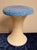 Vintage Stool in Cream-White Plastic with Blue Seat Cover, 1970s, in Good conditions. Designed 1970 to 1979