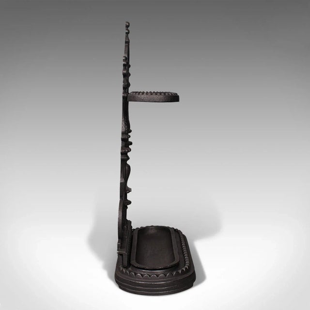 Art Deco 1940s Vintage Art Deco English Iron Decorative Stick Stand For Sale - Image 3 of 11