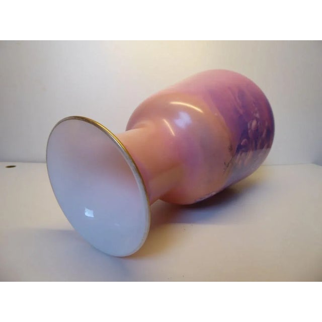 Large Antique Hand-Painted Opaline Glass Vase For Sale - Image 5 of 7