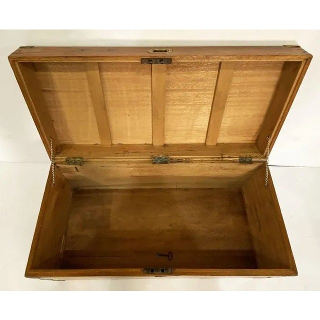 19th Century 19th Century Large British Military Officer's Campaign Trunk of Brass-Bound Camphor For Sale - Image 5 of 12