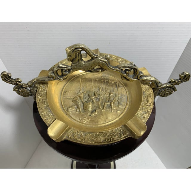 Metal 1940’s French Heavy Bronze Ashtray on Stand For Sale - Image 7 of 10