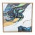 Framed Abstract Modern Painting With Bold Blue and Yellow Accents For Sale