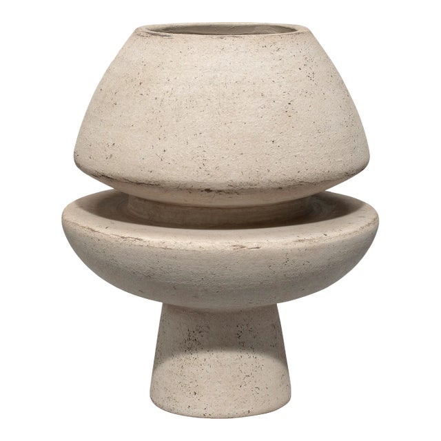 Jamie Young Foundation Decorative Vase in Cream For Sale