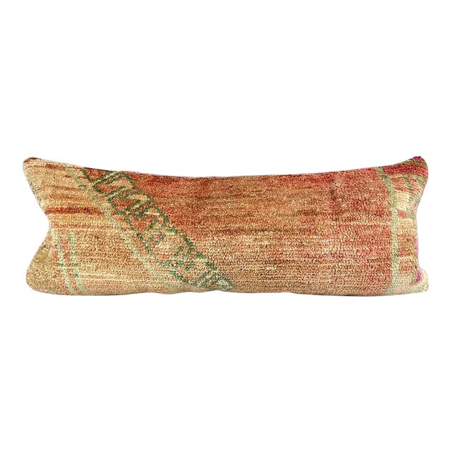 14 x 35 Lumbar Rug Pillow Turkish Radiance Turkish Pillow Cushion Cover For Sale