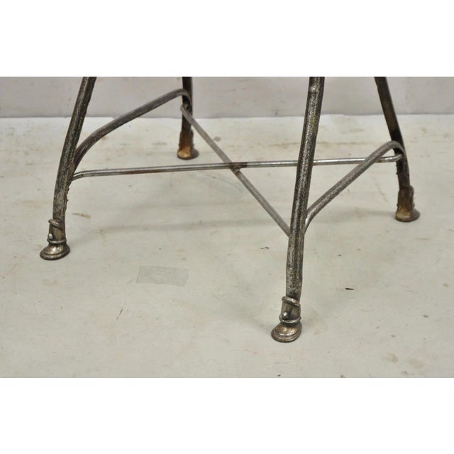 Antique Sauveur Arras French Wrought Cast Iron Spine Scrolling Garden Side Chair For Sale In Philadelphia - Image 6 of 12