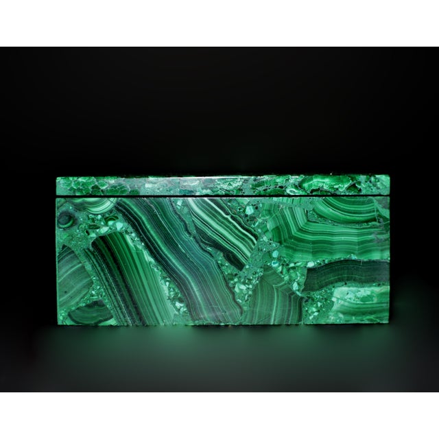 Malachite Box Gemstone Box Peony Garden For Sale In Los Angeles - Image 6 of 18