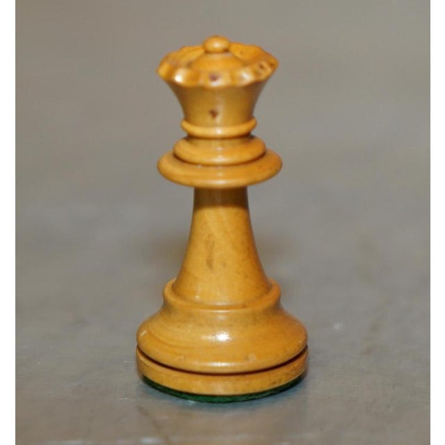 Small Antique Victorian Staunton Pattern Chess Pieces in Box, 1860s, Set of 33 For Sale - Image 13 of 16