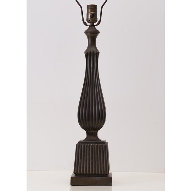 Vintage Art Deco Moderne Egyptian Revival Column Lamp For Sale - Image 4 of 5