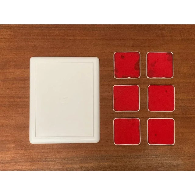 Vintage Italian Plastic Tray & Coasters with Aubrey Vincent Beardsley Designs from Mebel, Set of 7 For Sale - Image 17 of 18