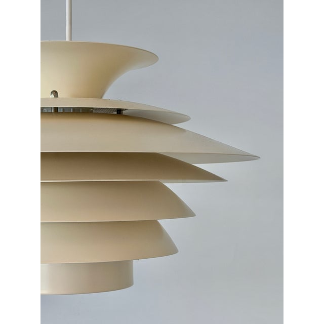 1960s Scandinavian Cream Pendant Lamp with 7 Layers from Jeka, Denmark, 1960s For Sale - Image 5 of 18