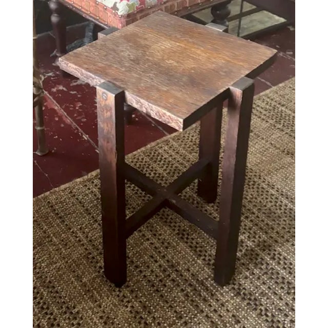 Stickley Antique Arts and Crafts 4 Legs Side Table, Plant Stand For Sale - Image 4 of 10