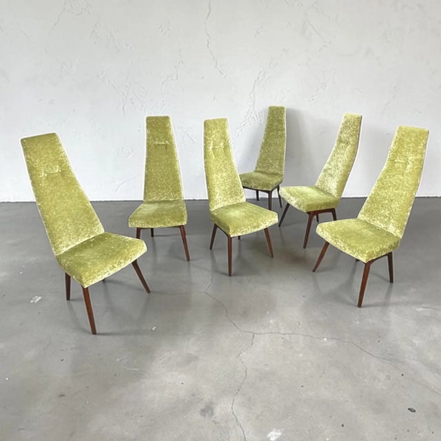 Wood 6 Green High Back 2051 C Dining Chairs by Adrian Pearsall for Craft Associates For Sale - Image 7 of 18