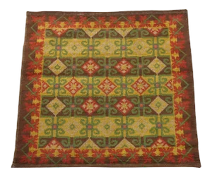 Antique Spanish Geometric Rug 4'x4'