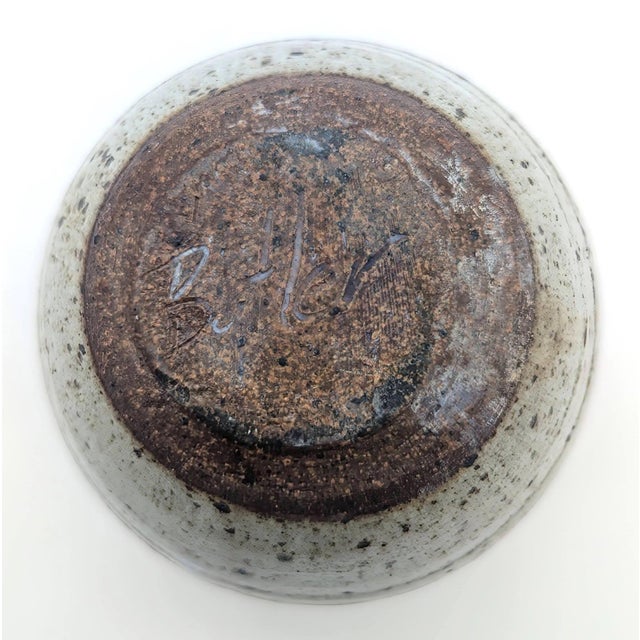 1970s Roger Butler Studio Pottery Speckled Glazed Bud Vase For Sale - Image 10 of 11