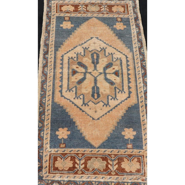 Tribal Vintage Turkish Oushak Rug With All-Over Sub-Geometric Medallion Design For Sale - Image 3 of 8