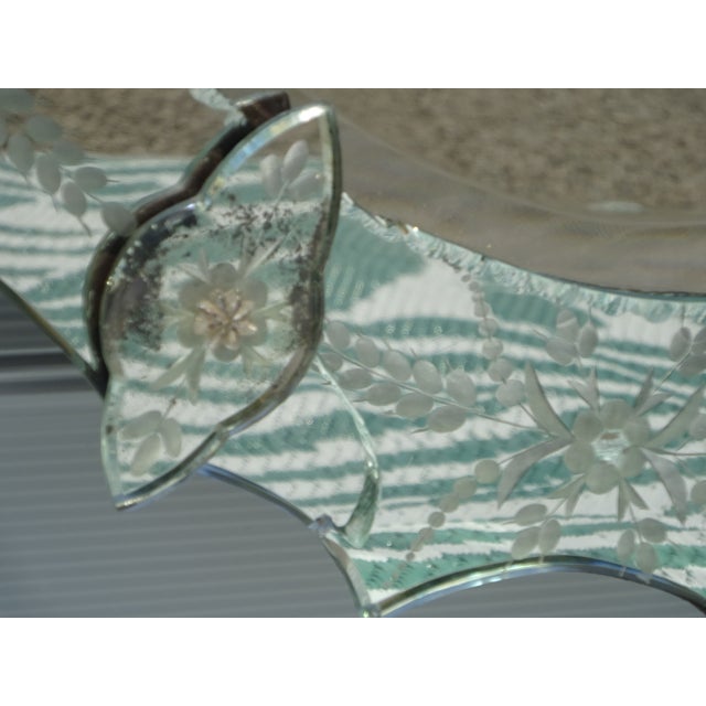 Vintage Venetian Oval Mirror with Pediment, 1950s For Sale - Image 14 of 18