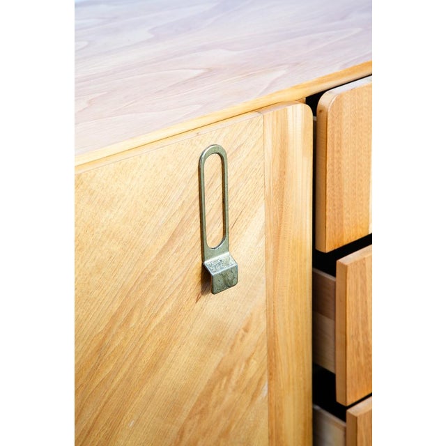 Mid Century Danish Modern Highboy Dresser Cabinet 6 Drawers Blonde Canadian MCM For Sale - Image 9 of 12