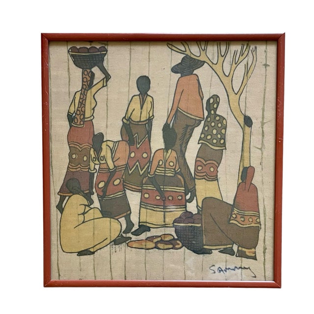 This product is a set of two custom framed African batik art pieces measuring 9x9 inches each. The paintings are signed by...