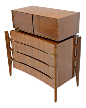 William Hinn 2 Pieces Swedish Modern Chest on Chest Dresser Gentleman Chest