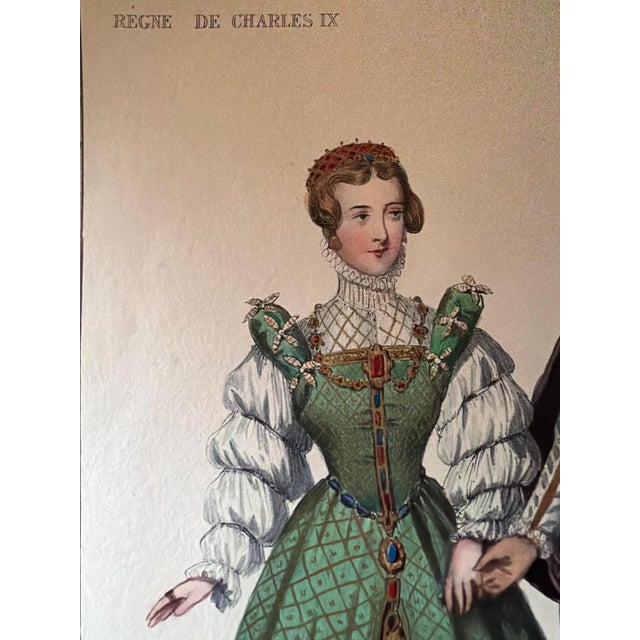 Mid 19th Century Court Costume Royal Couple, 1847, Lithograph For Sale - Image 5 of 10