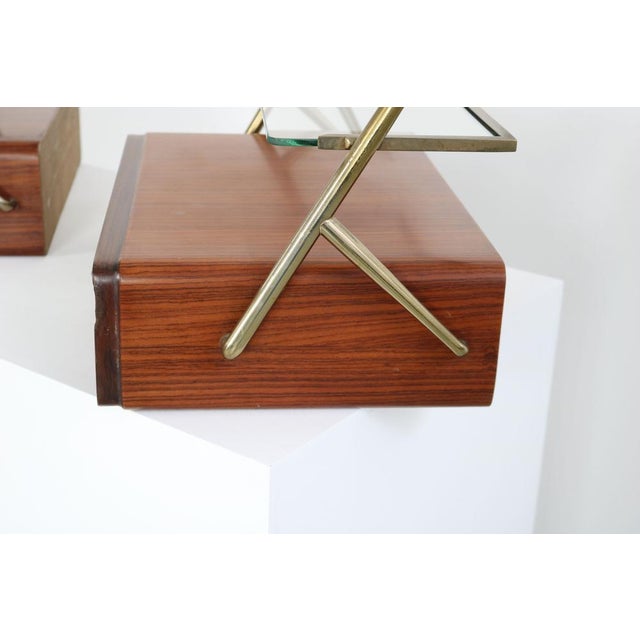 Italian Floating Bedside Tables in Rosewood by Silvio Cavatora, 1950s, Set of 2 For Sale - Image 17 of 18