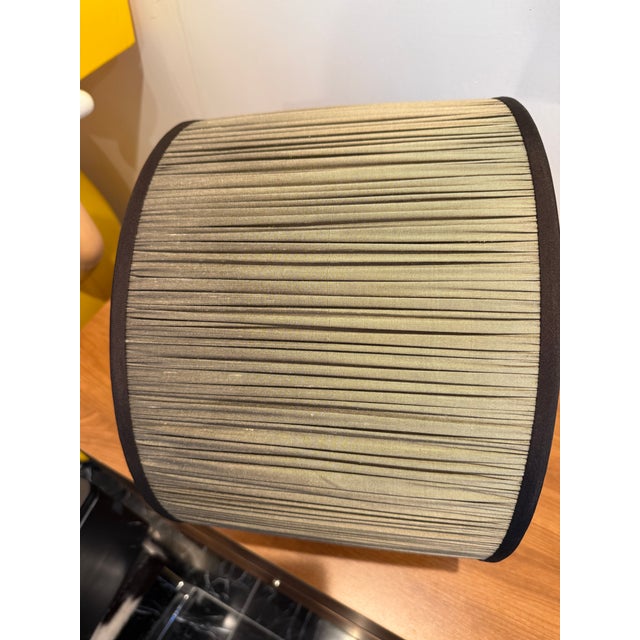 Vintage Tea Caddy Lamp W/ Silk Shade For Sale In Birmingham - Image 6 of 12