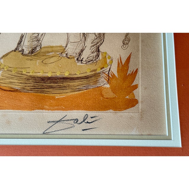 Mid 20th Century Elephants Le Cirque Lithograph Etching by Salvador Dali Pencil Signed For Sale In San Diego - Image 6 of 9