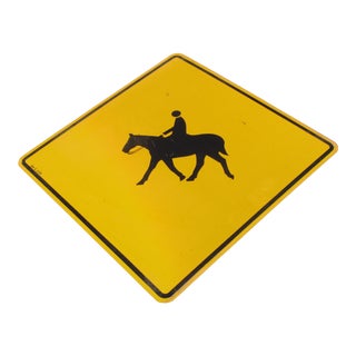 Yellow Horse Riders Caution Sign For Sale