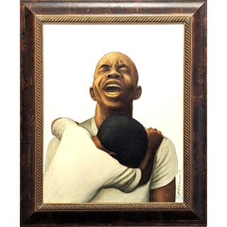 Buford Evans “God Save the Children” Early Figurative Portrait of an Anguished Black Man, 1972 For Sale