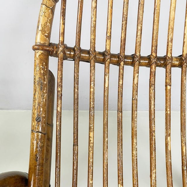 Set of Mid-Century Modern Italian Armchairs in Curved Rattan, 1960s For Sale - Image 13 of 18