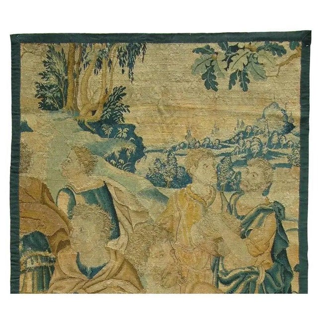 Tan Antique 17th Century Flemish Tapestry For Sale - Image 8 of 9
