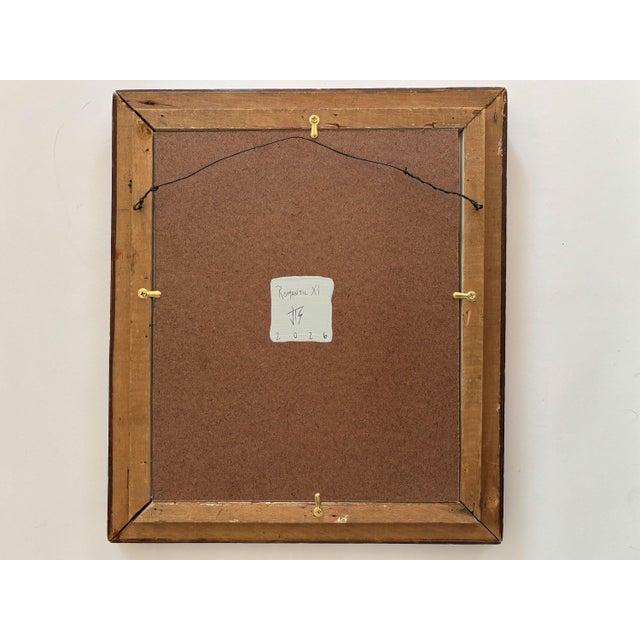 “Romantic” Black Abstract Art in Antique Frame, Transitional Living Room Art by JTS For Sale - Image 10 of 10