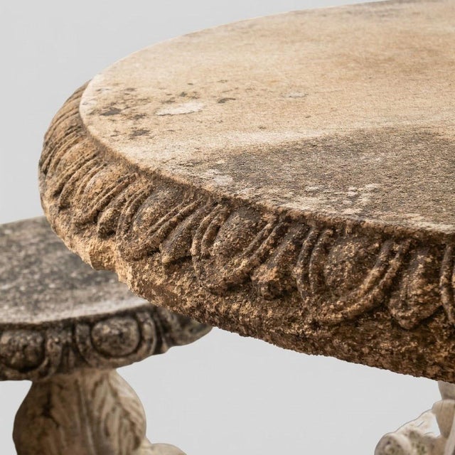 Reconstituted Stone Garden Set, 1970s, Set of 3 For Sale - Image 15 of 18