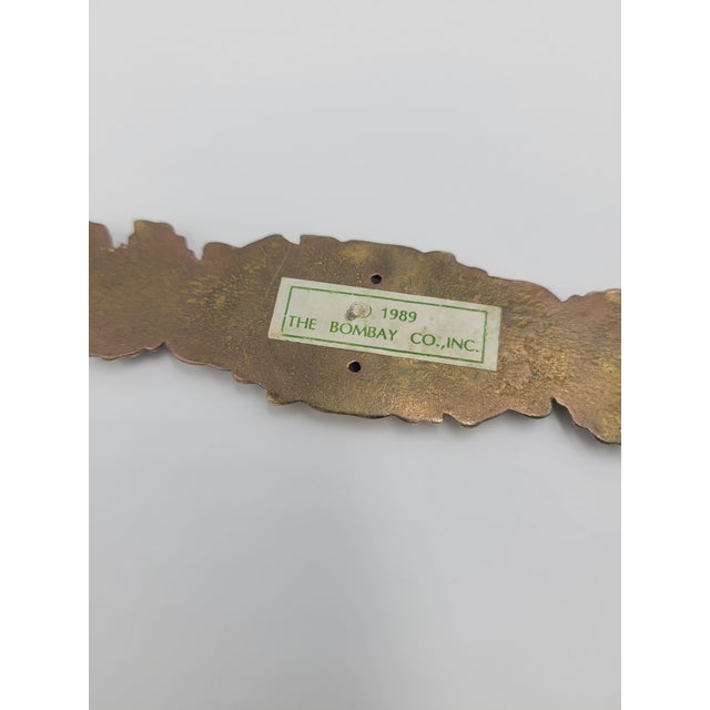 Pair of 1980s Vintage Bombay Co. Brass Floral Bow & Rose Ormolu Appliques For Sale - Image 11 of 11