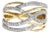 14K Yellow Gold Plated .925 Sterling Silver Diamond Accent Crossover Ring (I-J Color, I2-I3 Clarity) - Ring - Size 10 For Sale