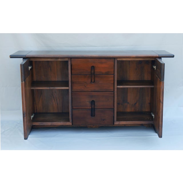 1970s Vintage Brutalist Pine Sideboard by Silvio Coppola for Fratelli Montina, Italy, 1970s For Sale - Image 5 of 7
