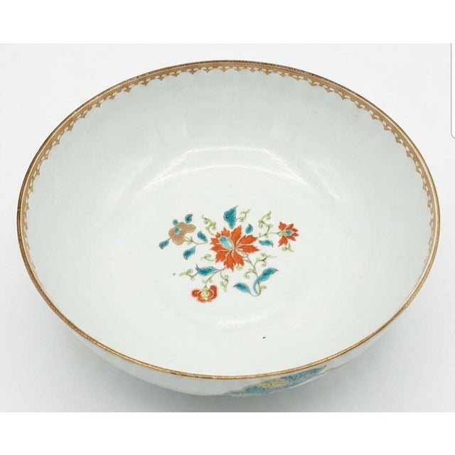 Asian 18th Century Chinese Export Famille Rose "Judgement of Paris" Punchbowl For Sale - Image 3 of 8