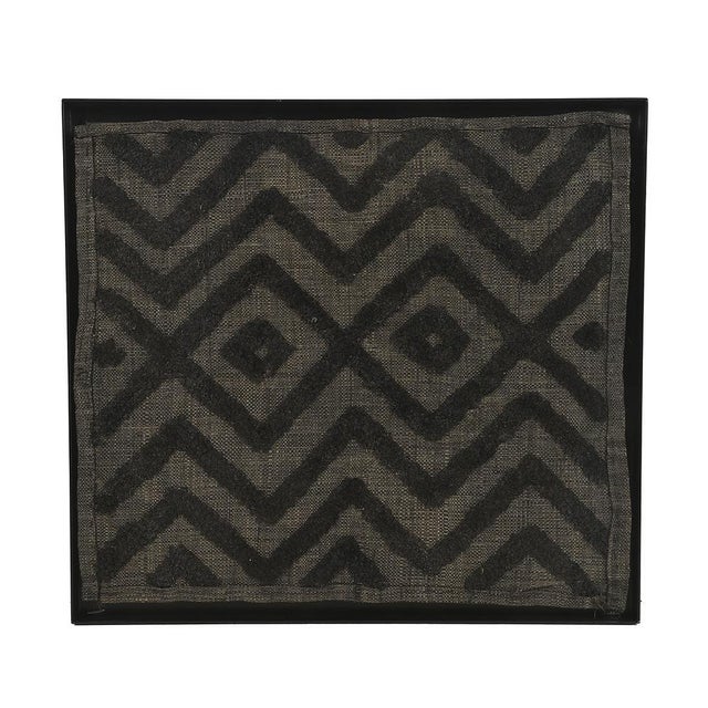 Framed Showo Raphia Wall Hanging, Congo For Sale - Image 4 of 4