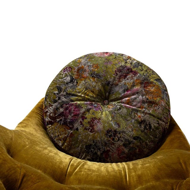 Cocoa Island Swivel Lounge Chair in Yellow, Gold and Green Upholstery from Bretz For Sale - Image 6 of 13